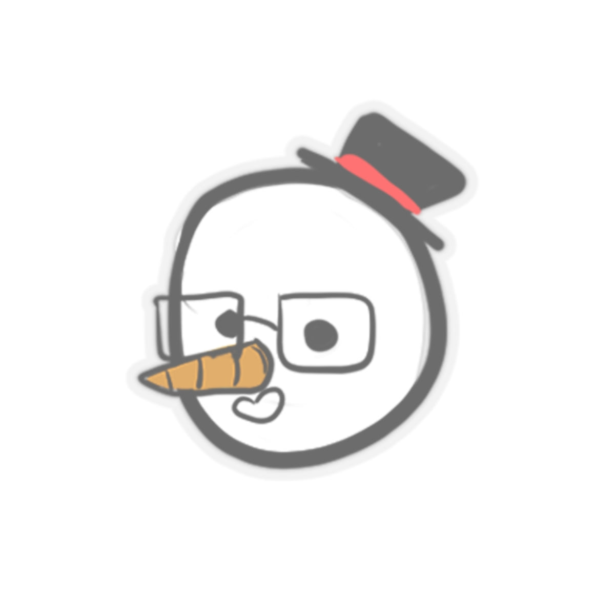 Snowman JoshuaSounds Kiss-Cut Sticker